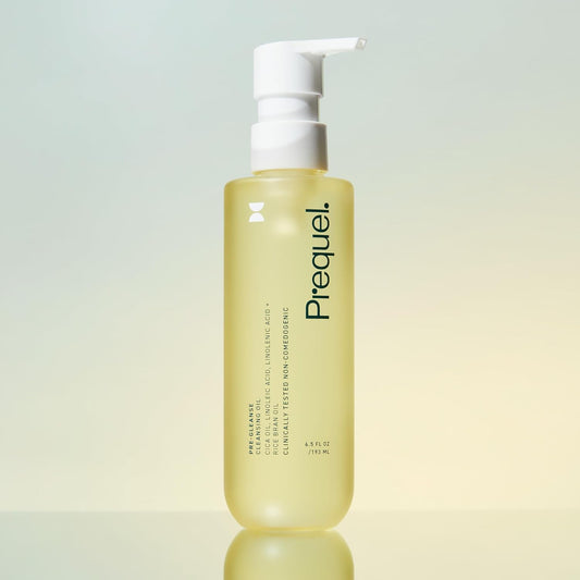 Prequel Skin Pre-Gleanse Oil Cleanser for Face. Double Cleansing Oil Skincare for Women with Cica and more. Non-Comedogenic Makeup Remover. Unscented Gentle Formula For All Skin Types. 6.5oz