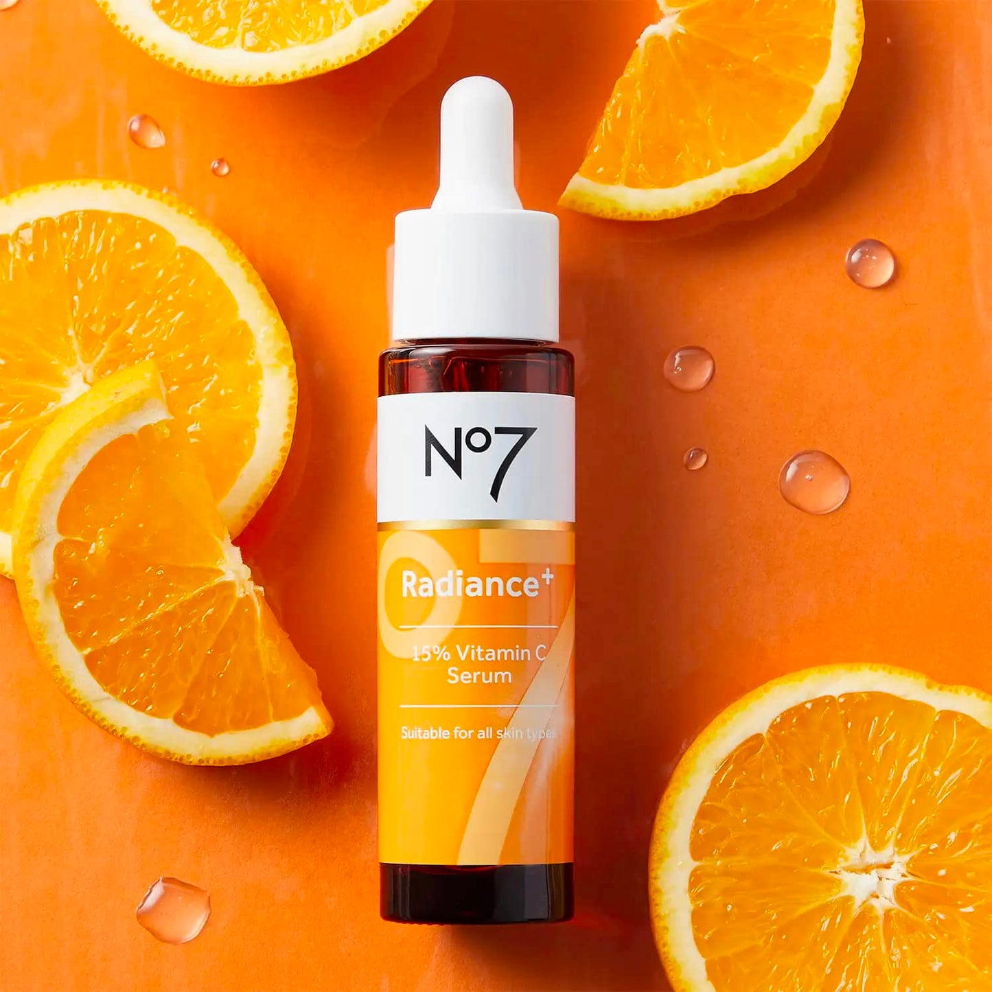 No7 Radiance+ 15% Vitamin C Serum - Radiance-Boosting Face Serum for Glowing Skin - Re-Energizing Vitamin C Skin Care for Daily Use (0.84 oz)
