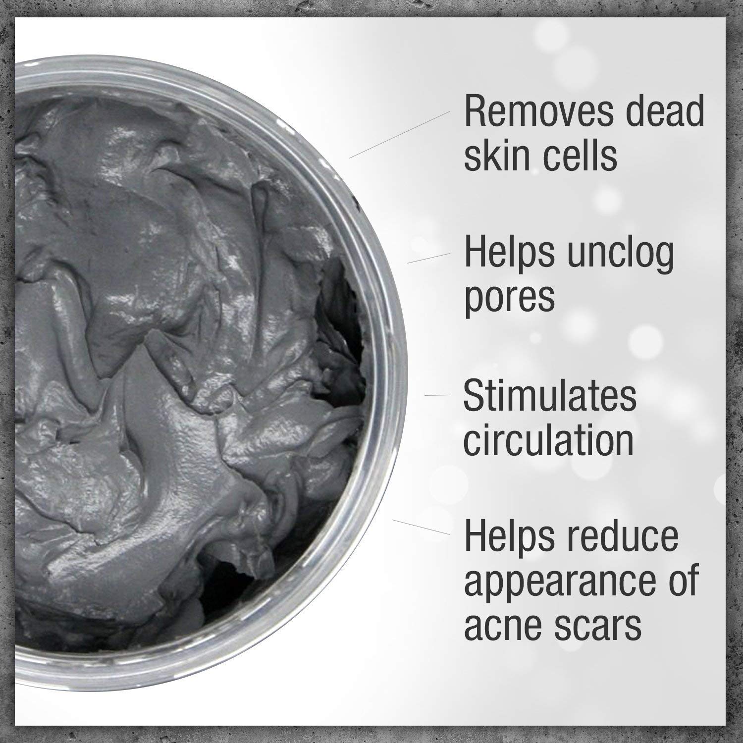 Pure Body Naturals Dead Sea Mud Mask - Face Mask and Body Mud for Acne, Blackheads, and Oily Skin - Facial Self Care for Men and Women - Minimize Pores with Deadsea Mud, Clay, Charcoal - 8.8 Ounce